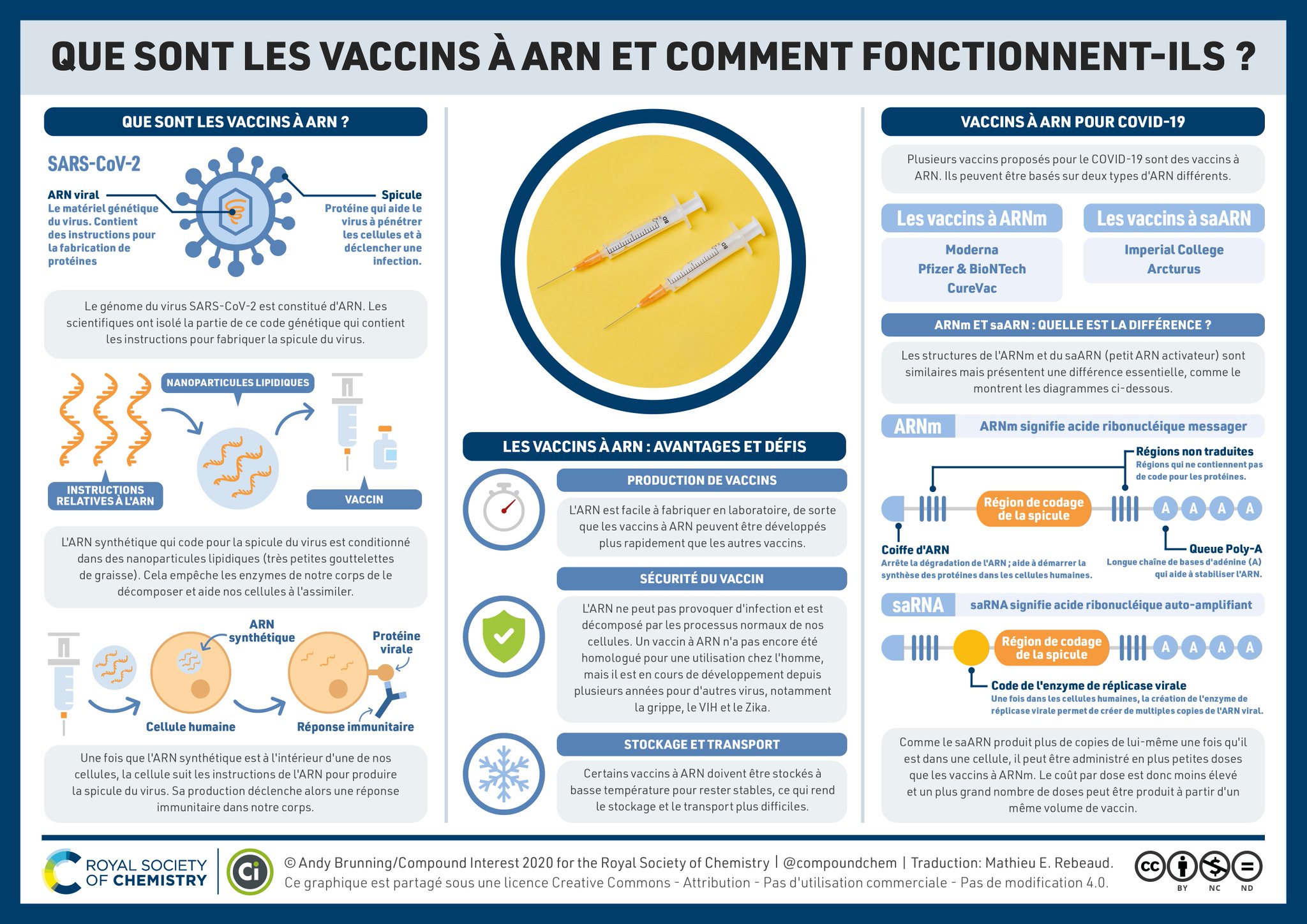 Schéma explicatif sur le fonctionnement du vaccin à ARN