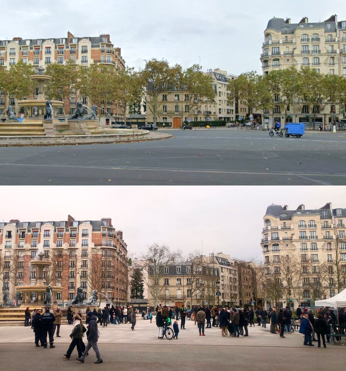 Place Félix Eboué, Paris, Avant et après la piétonnisation