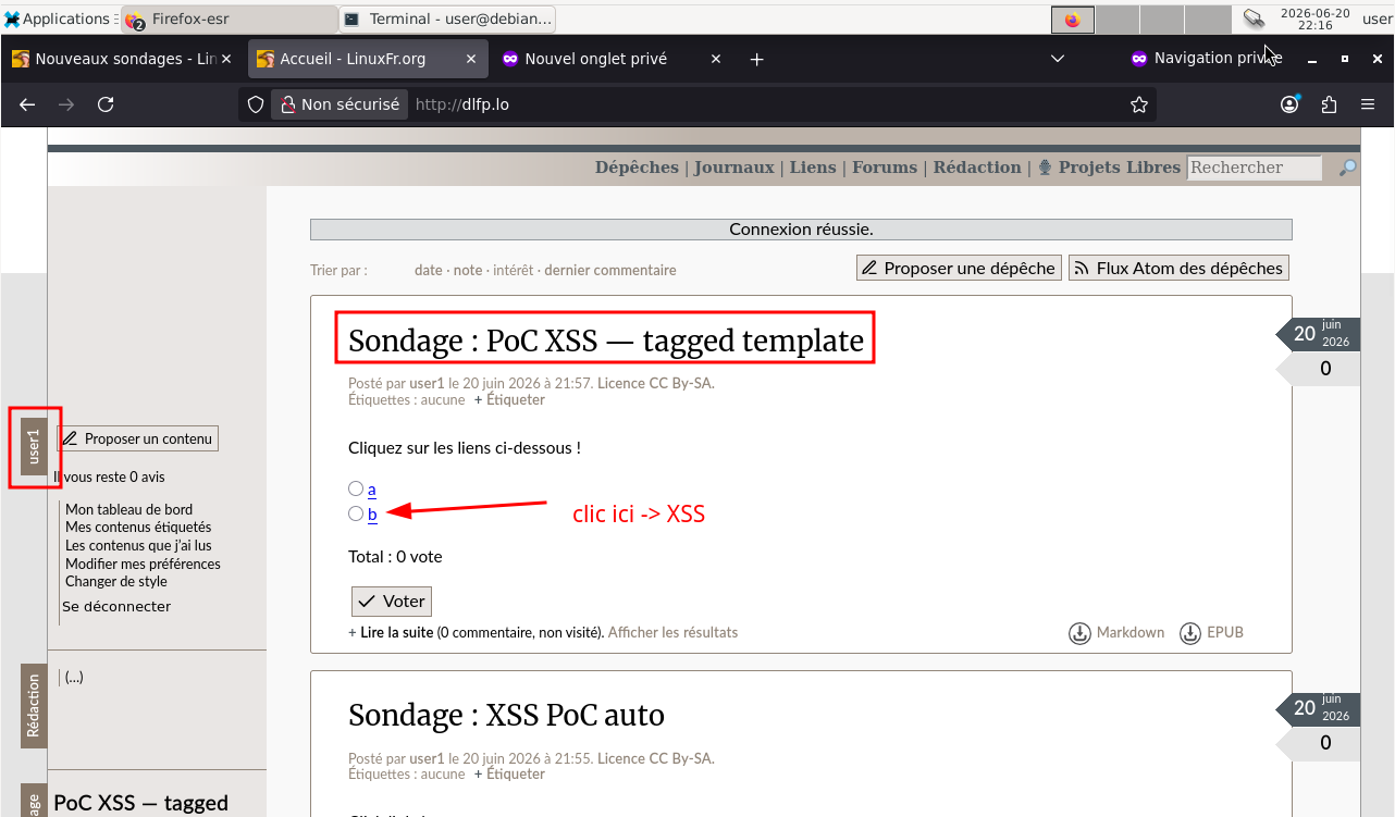Et sur le sondage publié, un clic