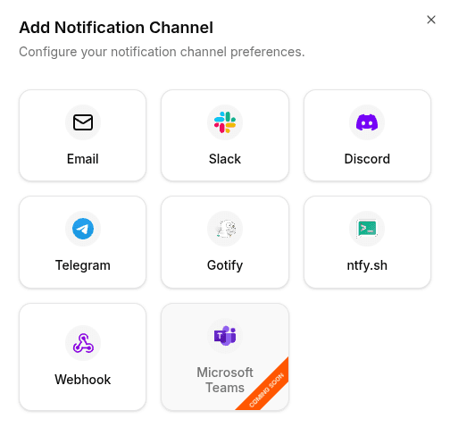 Canaux de notifications