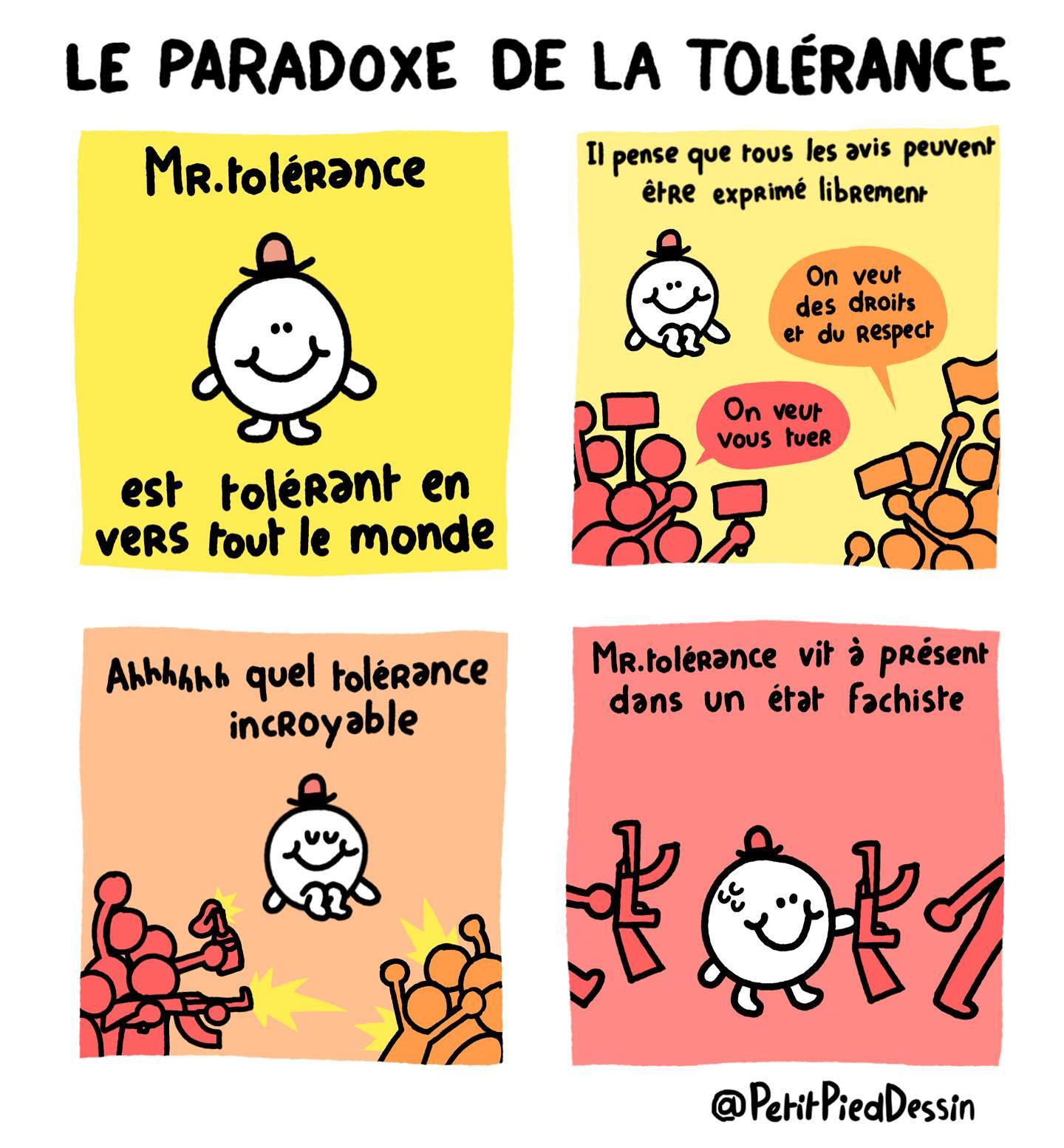 Paradoxe de la tolérance, par Petit Pied