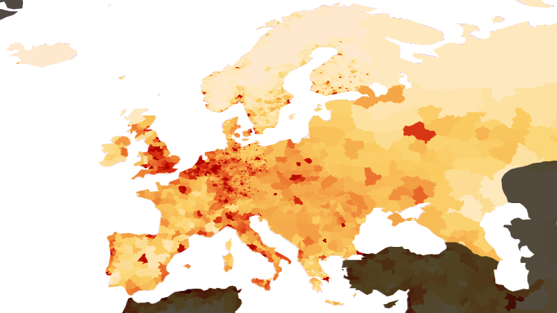 Densité de population en Europe