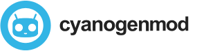 Les premiers logos de CyanogenMod présentaient la mascotte Android sur une planche à roulette au centre d’une flèche circulaire