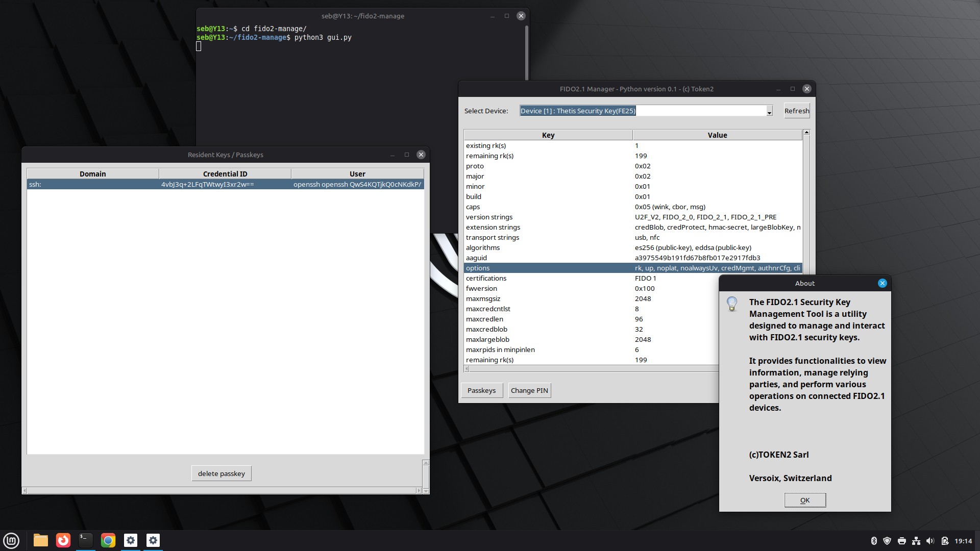 fido2-manage sous Linux