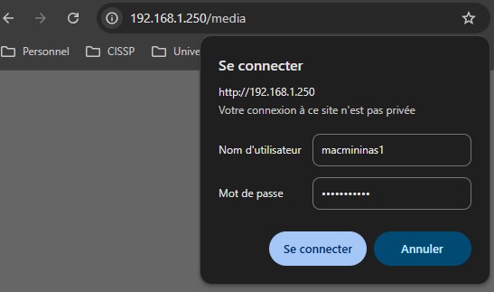Demande d'authentification