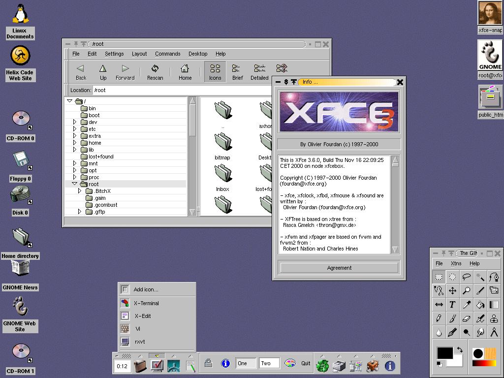XFCE 3 avec le thème Motif