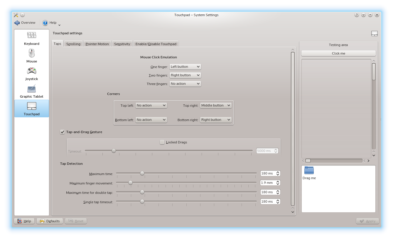 Nouvel outil de gestion de pavé tactile