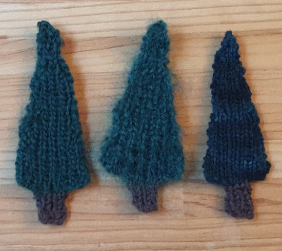 Trois sapins de Noël par moi-même