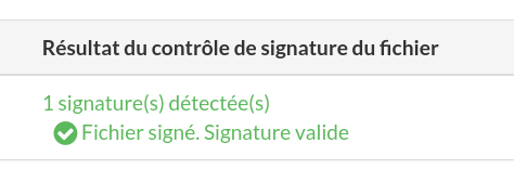 Signature valide