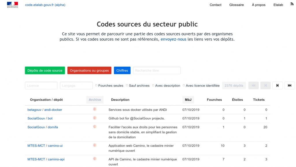 Page d’accueil du site code.etalab.gouv.fr
