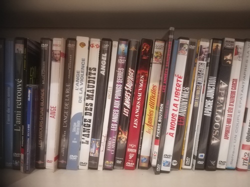 photo de pochettes de DVD rangées dans une étagère