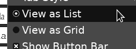 Effet lors du survol des éléments d'un menu radio dans GIMP 2.10.32