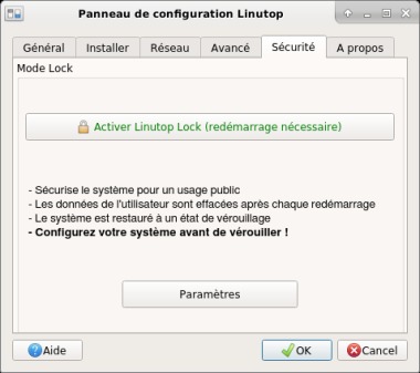 Linutop mode Lock security