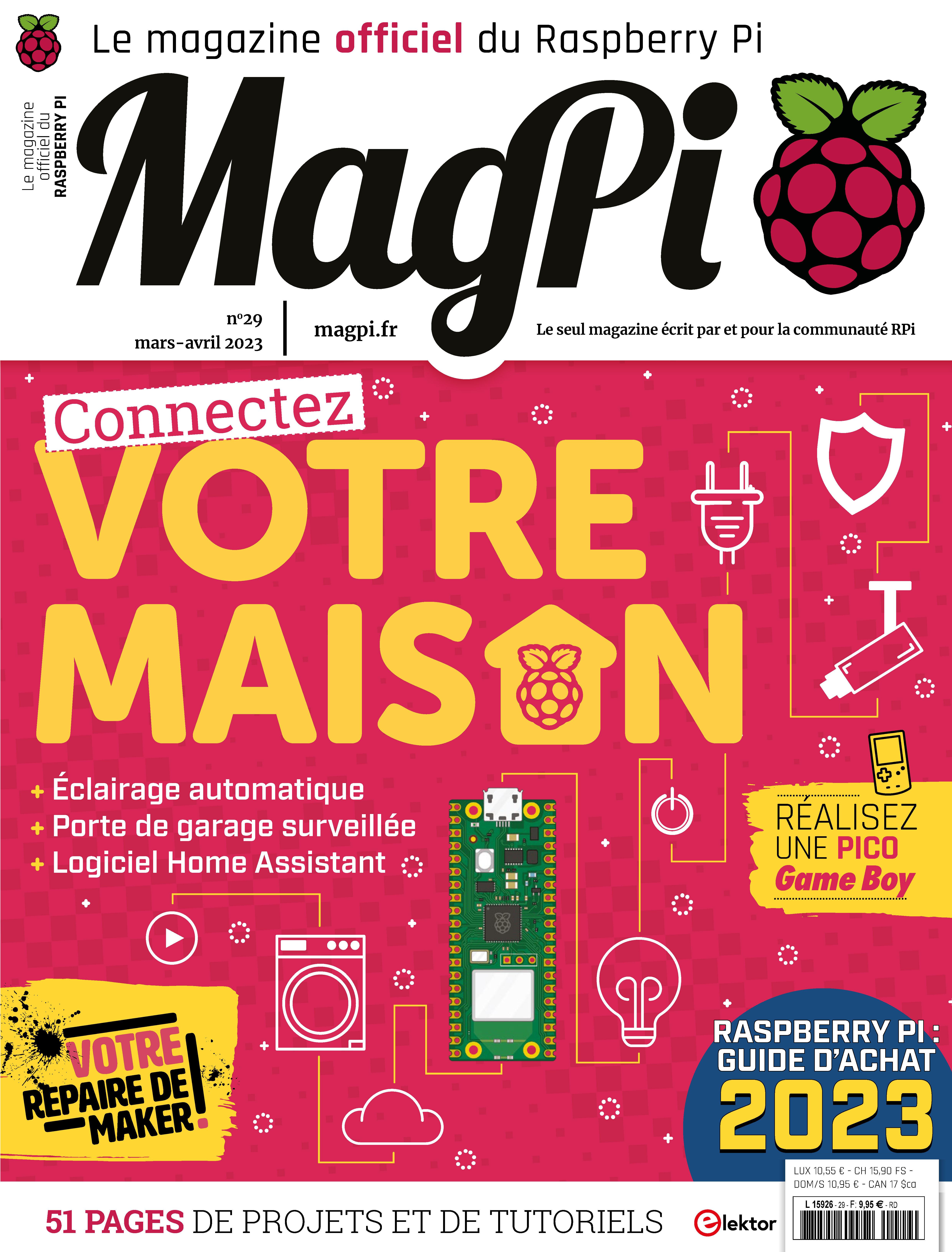 Mosaïque des couvertures MagPi 29