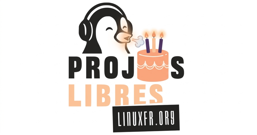 logo 3 ans du podcast Projets Libres