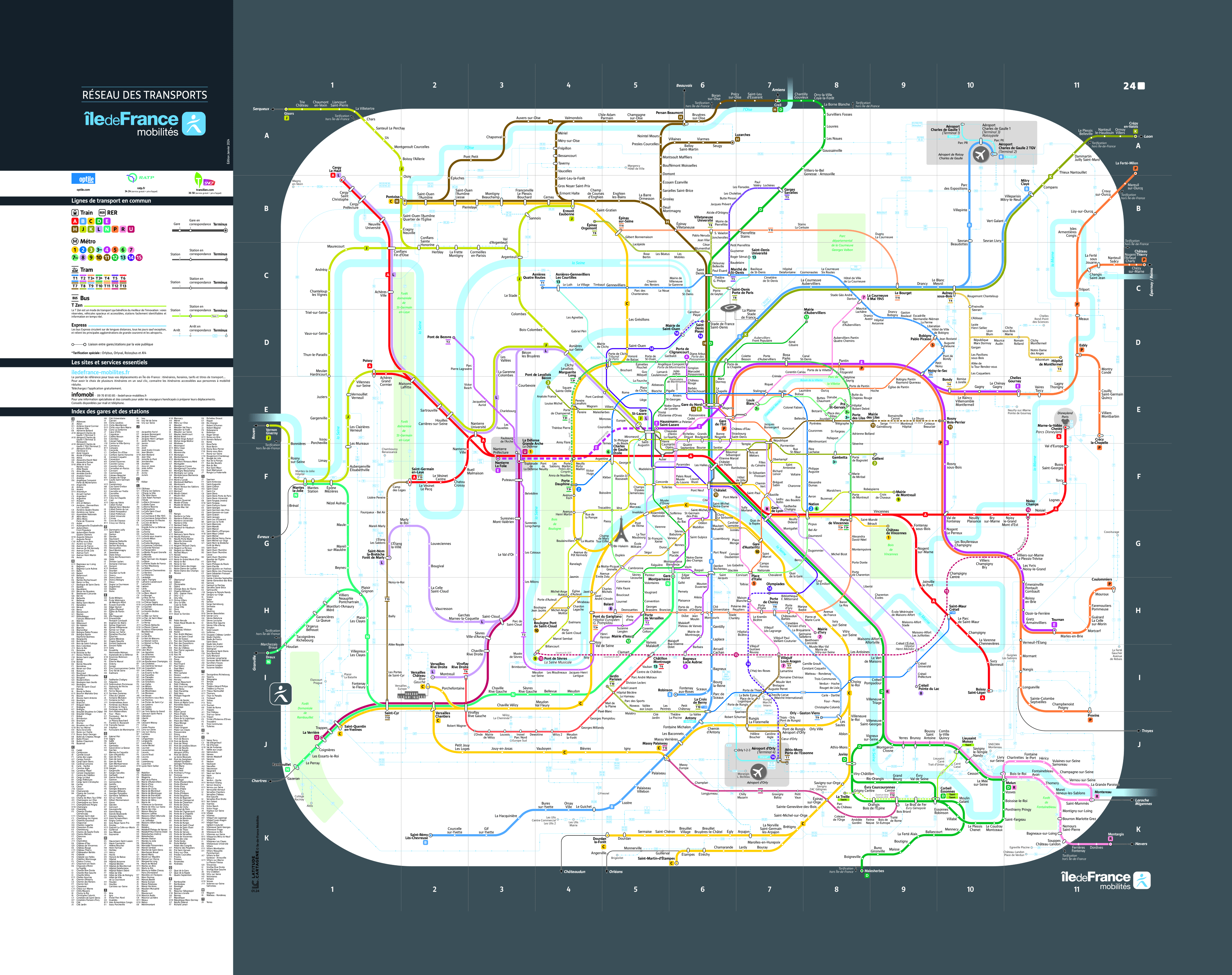 carte transilien réseau