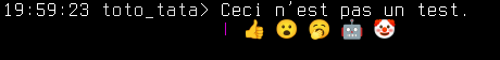 Source : https://xmpp.org/images/newsletter/2026-05-05/poezio_react.png Poezio : réception de réactions de message